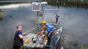 Researchers working at one of 58 lakes in the Experimental Lakes Area in northern Ontario. 